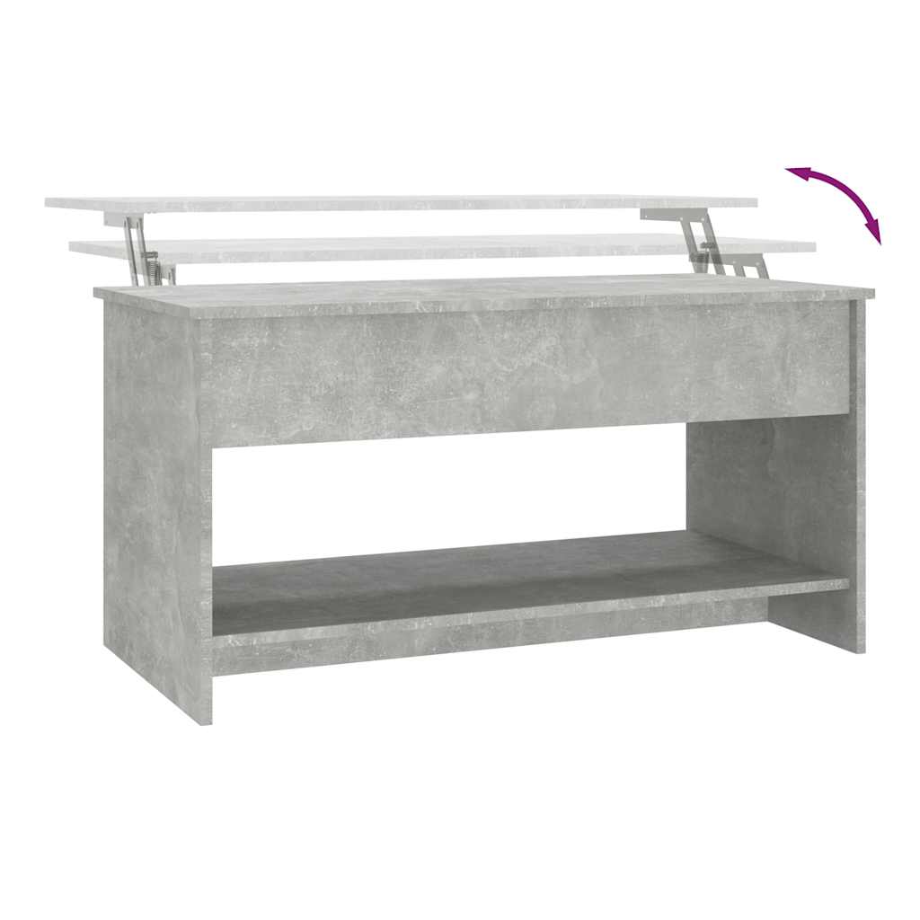 betonszürke szerelt fa dohányzóasztal 102x50x52,5 cm