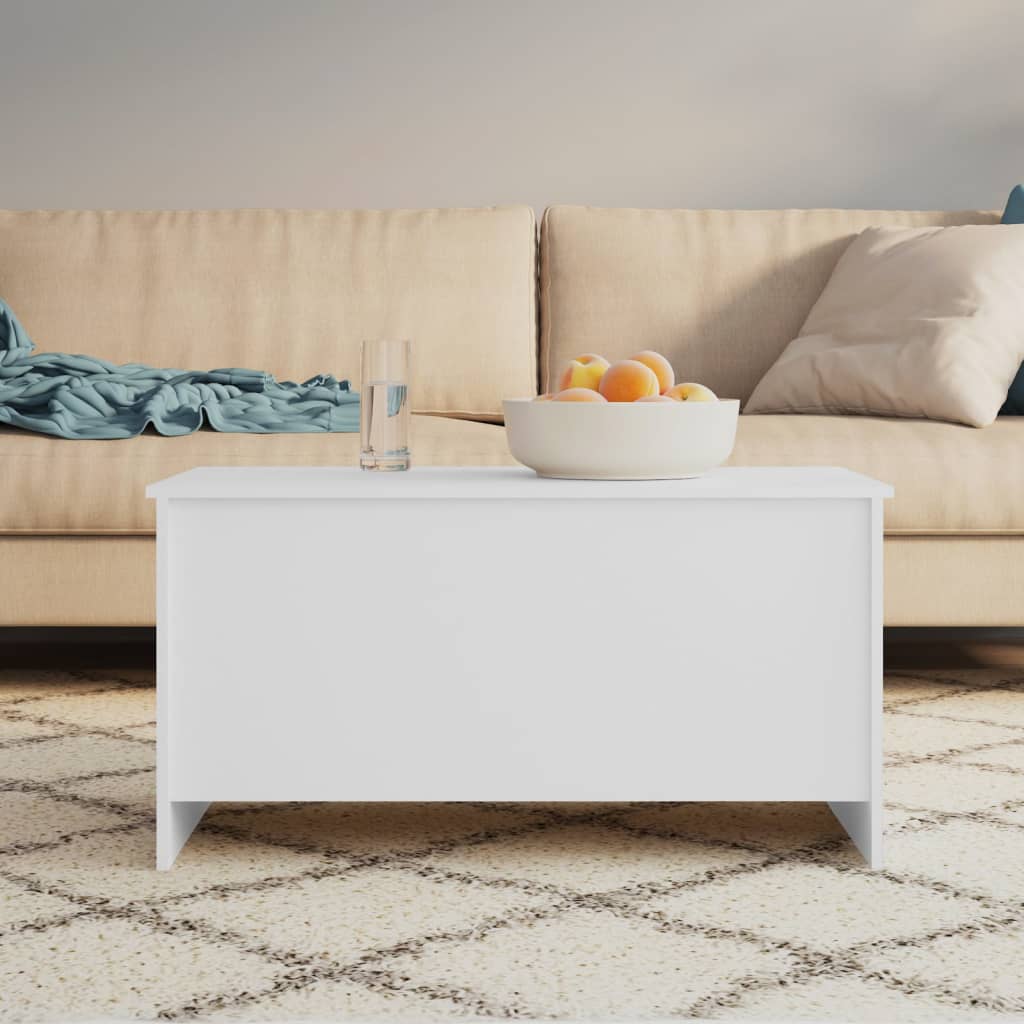 fehér szerelt fa dohányzóasztal 102 x 55,5 x 52,5 cm