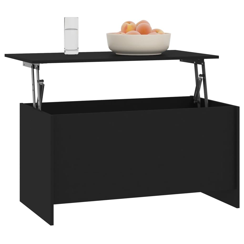 fekete szerelt fa dohányzóasztal 102 x 55,5 x 52,5 cm