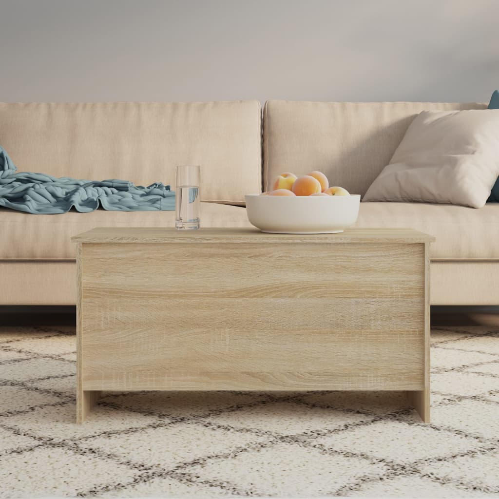 sonoma tölgy színű szerelt fa dohányzóasztal 102x55,5x52,5 cm