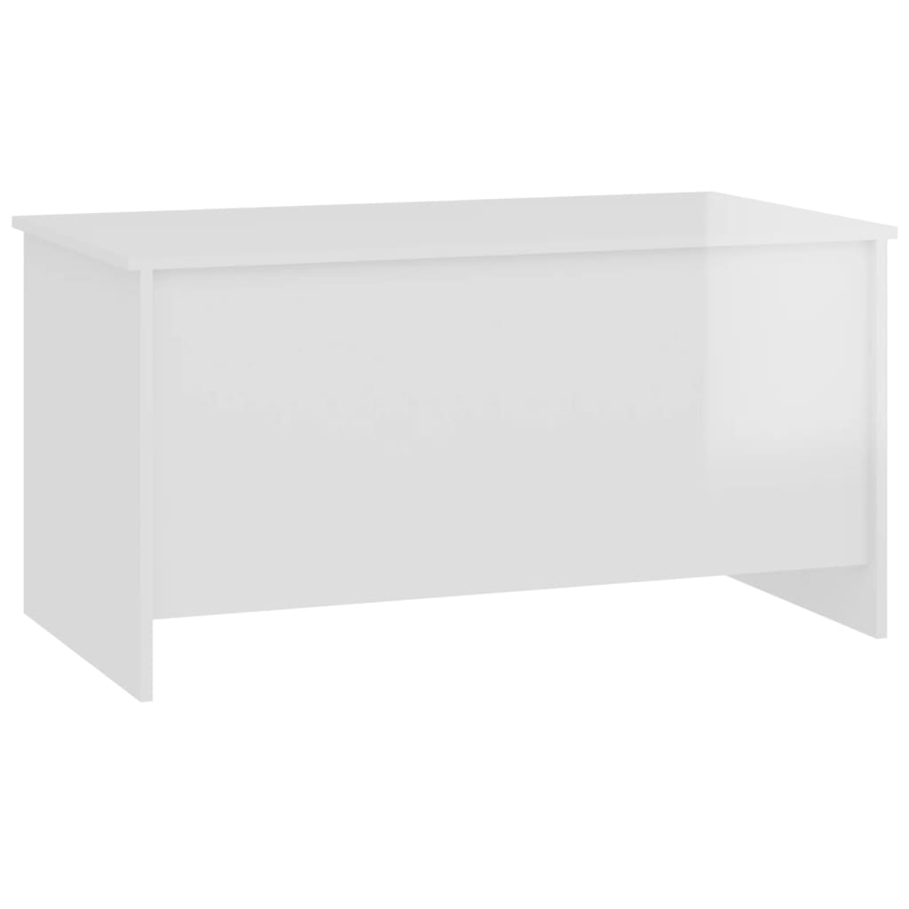 magasfényű fehér szerelt fa dohányzóasztal 102 x 55,5 x 52,5 cm