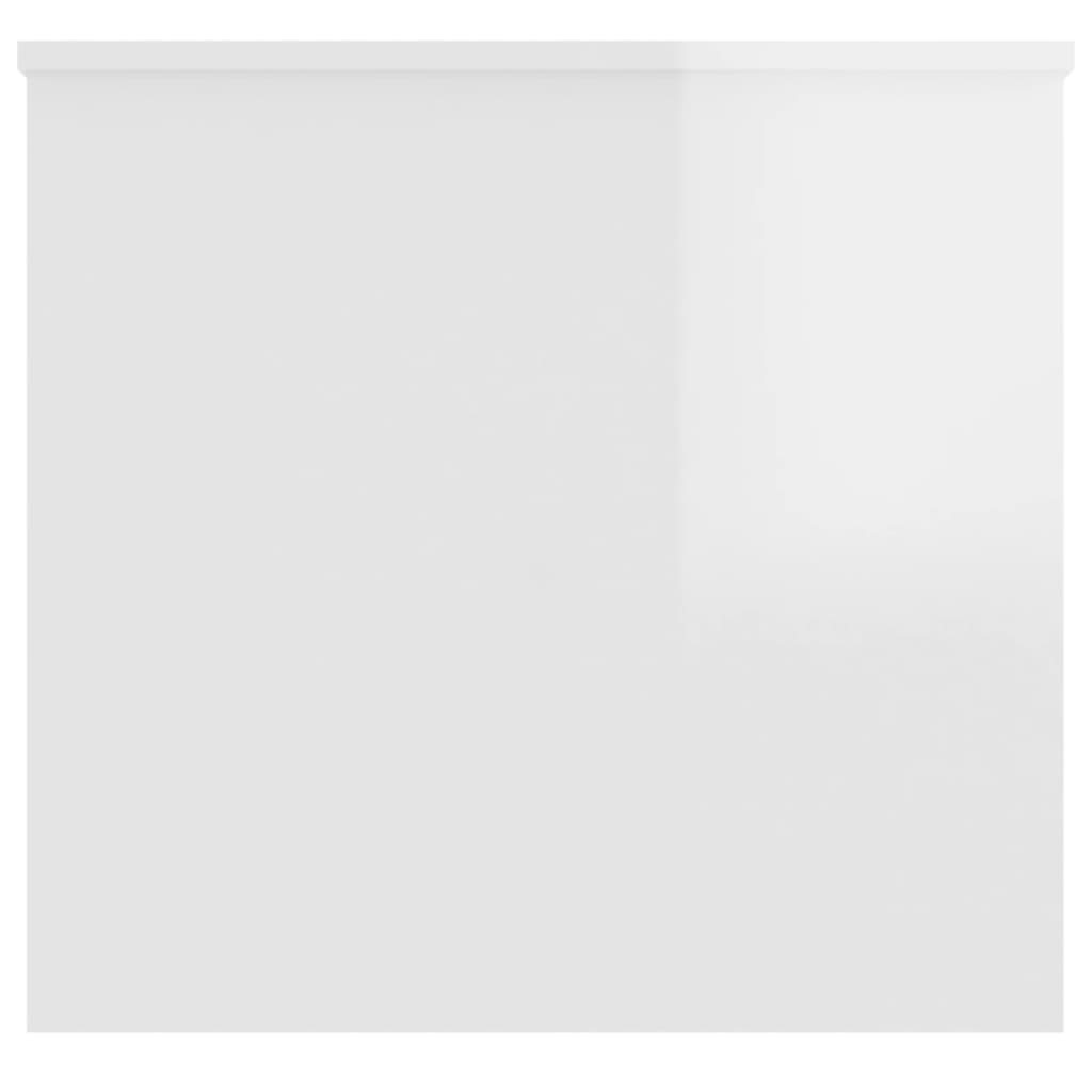magasfényű fehér szerelt fa dohányzóasztal 102 x 55,5 x 52,5 cm