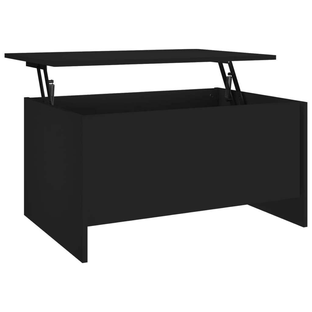 fekete szerelt fa dohányzóasztal 80 x 55,5 x 41,5 cm