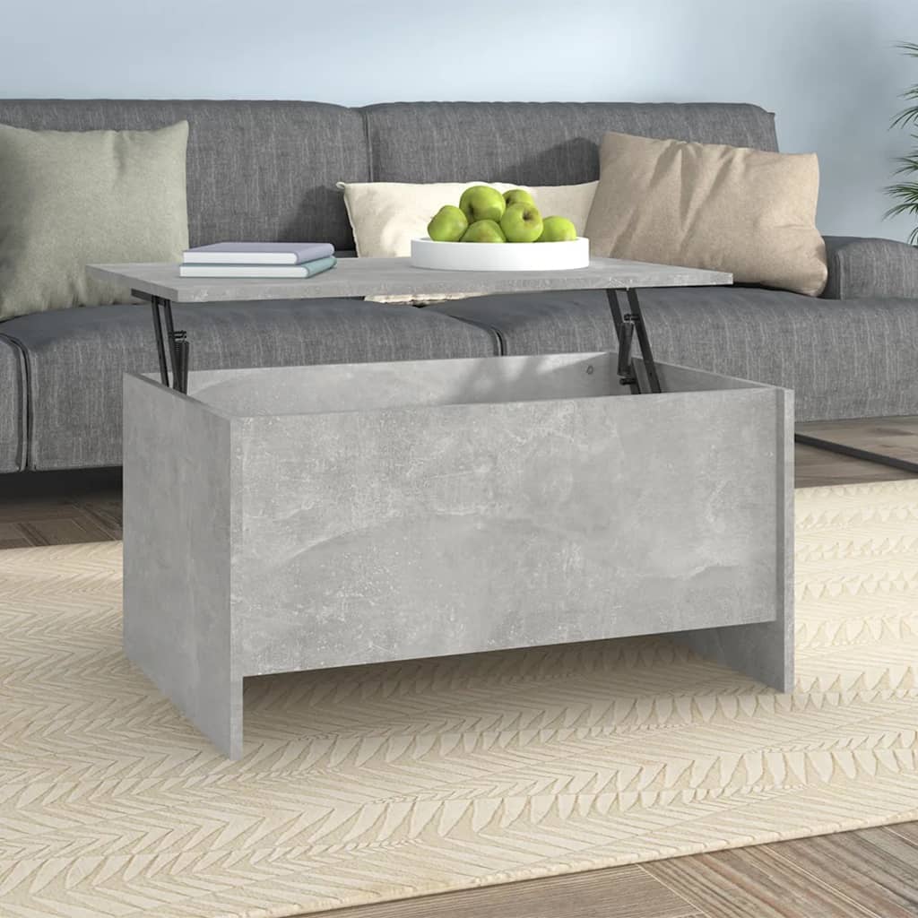 betonszürke szerelt fa dohányzóasztal 80 x 55,5 x 41,5 cm