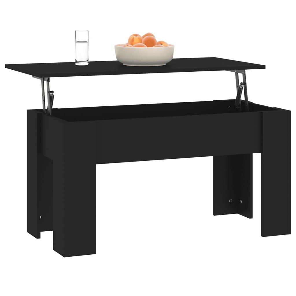 fekete szerelt fa dohányzóasztal 101 x 49 x 52 cm