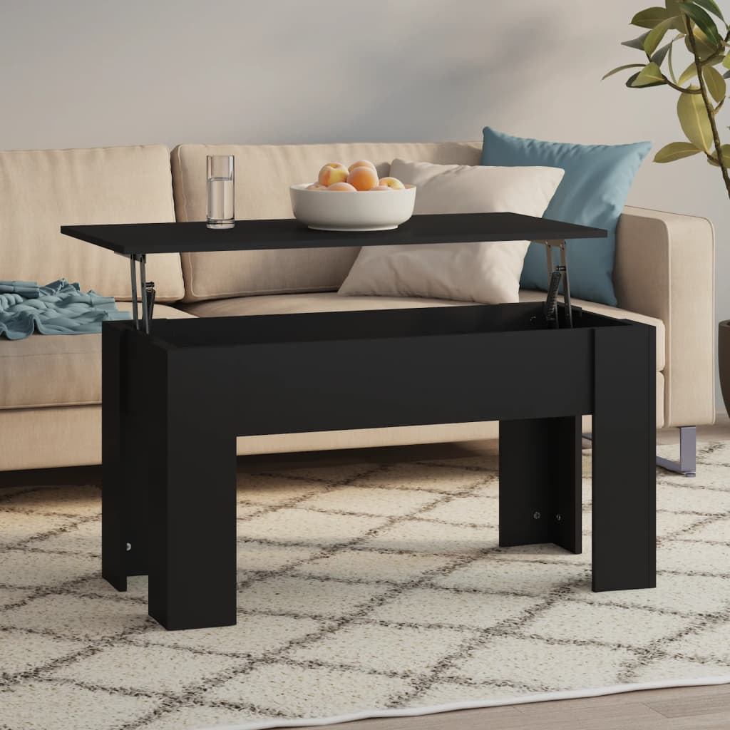 fekete szerelt fa dohányzóasztal 101 x 49 x 52 cm
