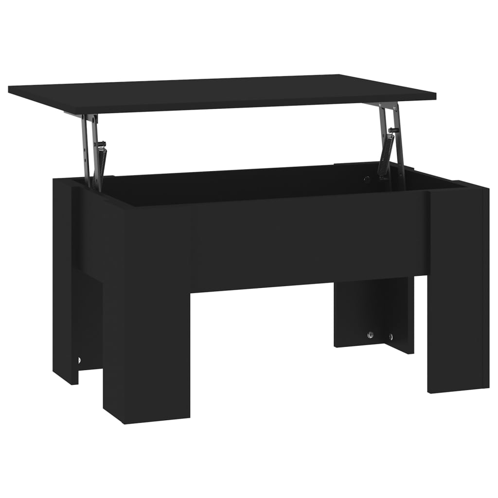 fekete szerelt fa dohányzóasztal 79 x 49 x 41 cm