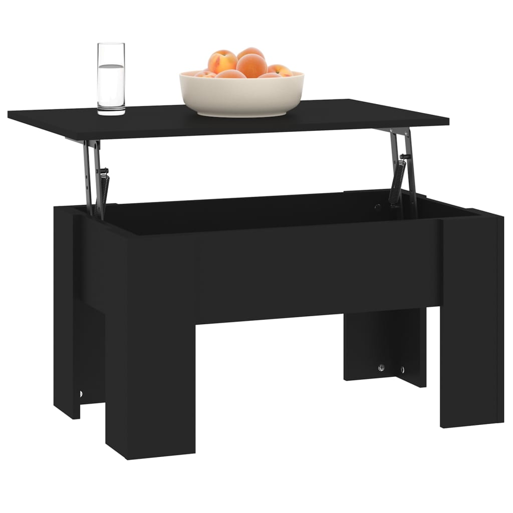fekete szerelt fa dohányzóasztal 79 x 49 x 41 cm