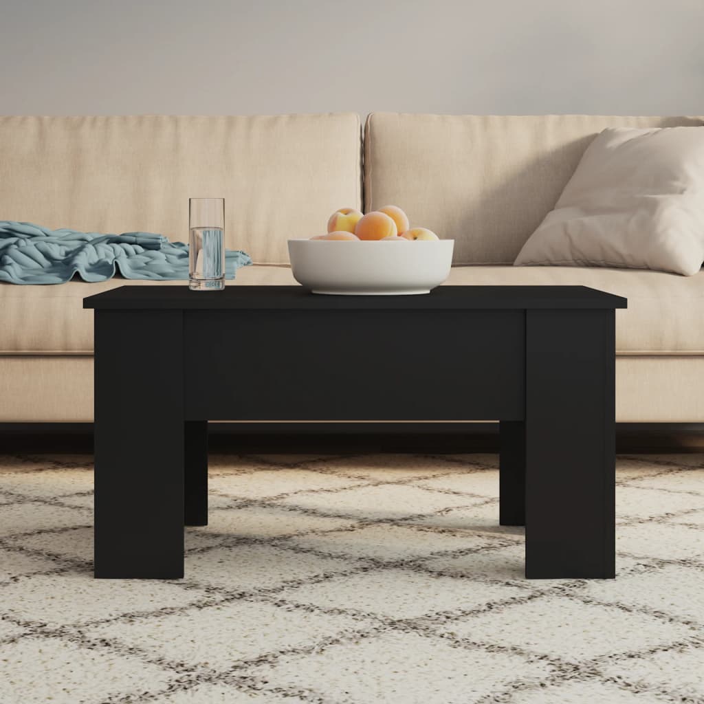 fekete szerelt fa dohányzóasztal 79 x 49 x 41 cm
