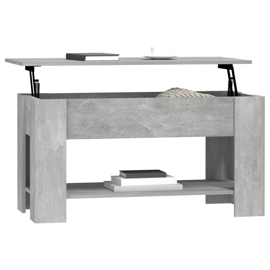 betonszürke szerelt fa dohányzóasztal 101 x 49 x 52 cm