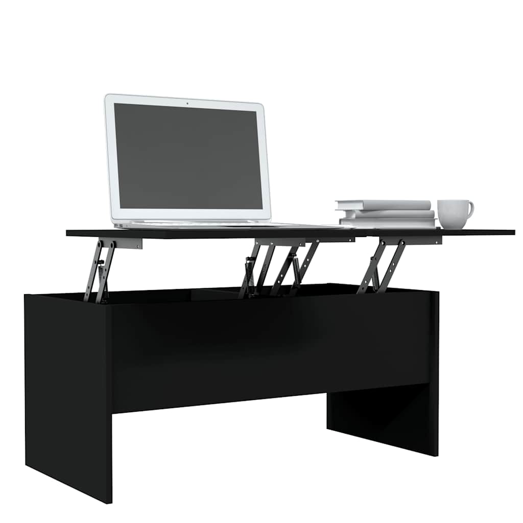fekete szerelt fa dohányzóasztal 102 x 50,5 x 46,5 cm