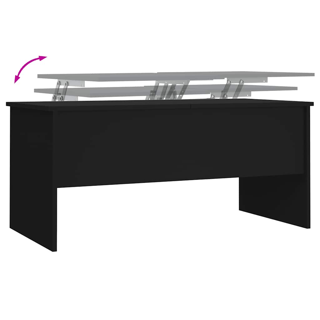 fekete szerelt fa dohányzóasztal 102 x 50,5 x 46,5 cm