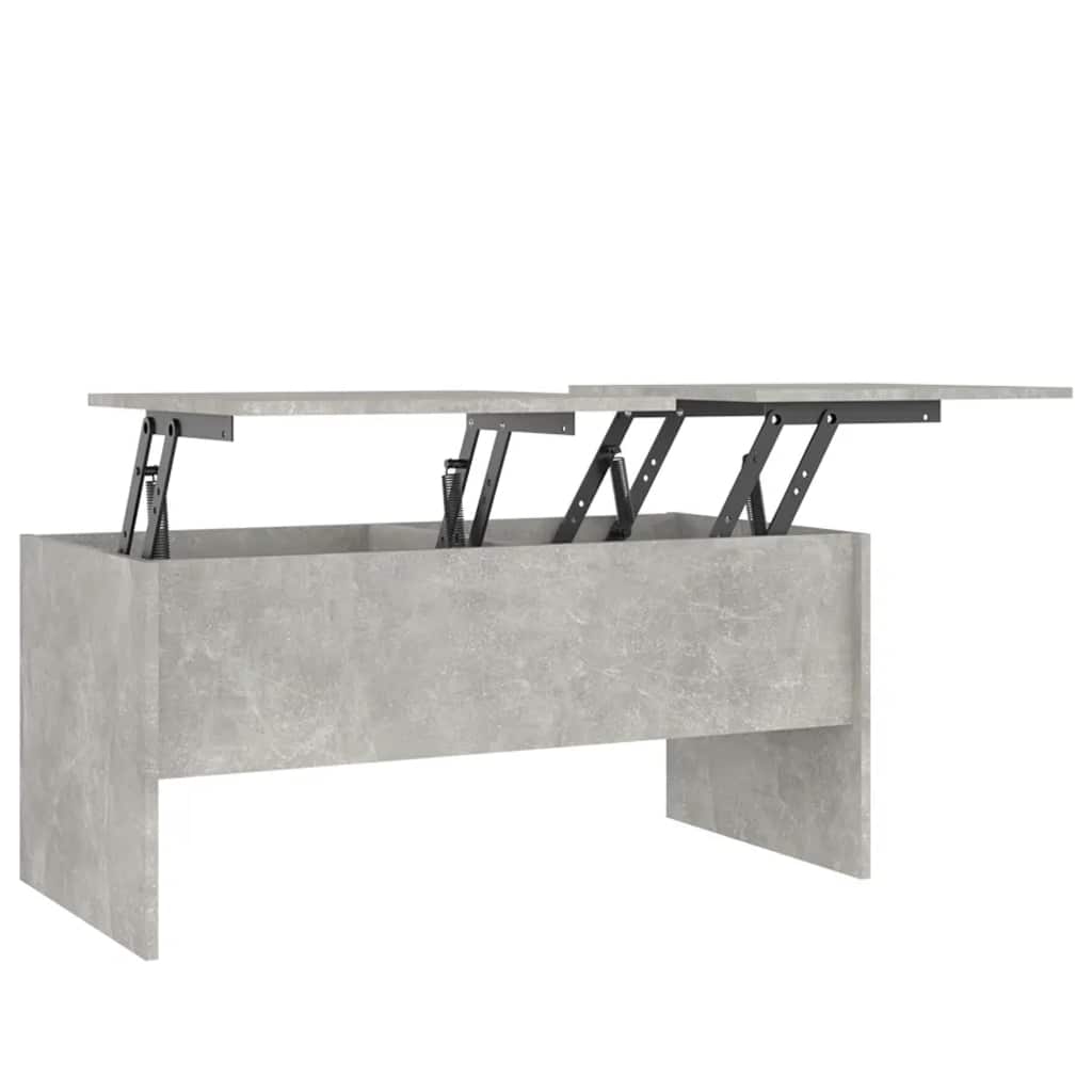 betonszürke szerelt fa dohányzóasztal 102 x 50,5 x 46,5 cm