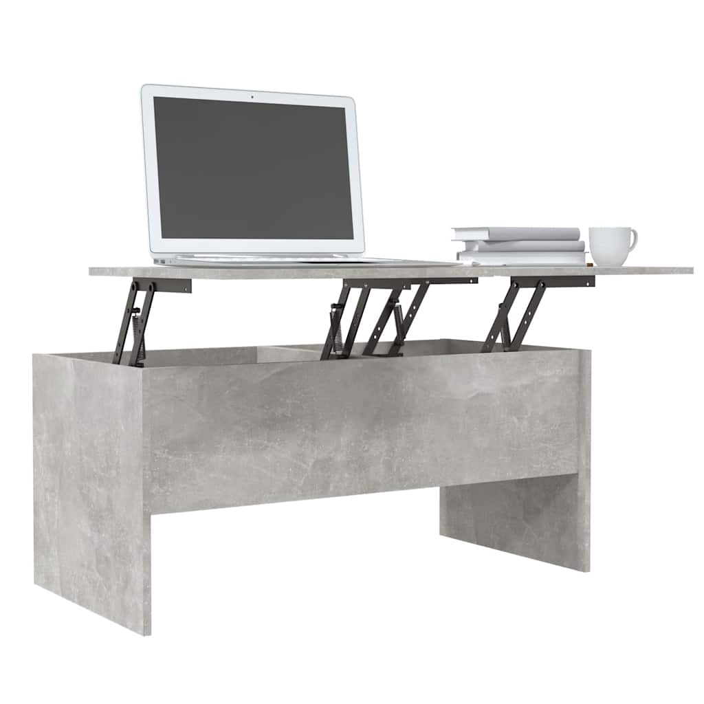 betonszürke szerelt fa dohányzóasztal 102 x 50,5 x 46,5 cm