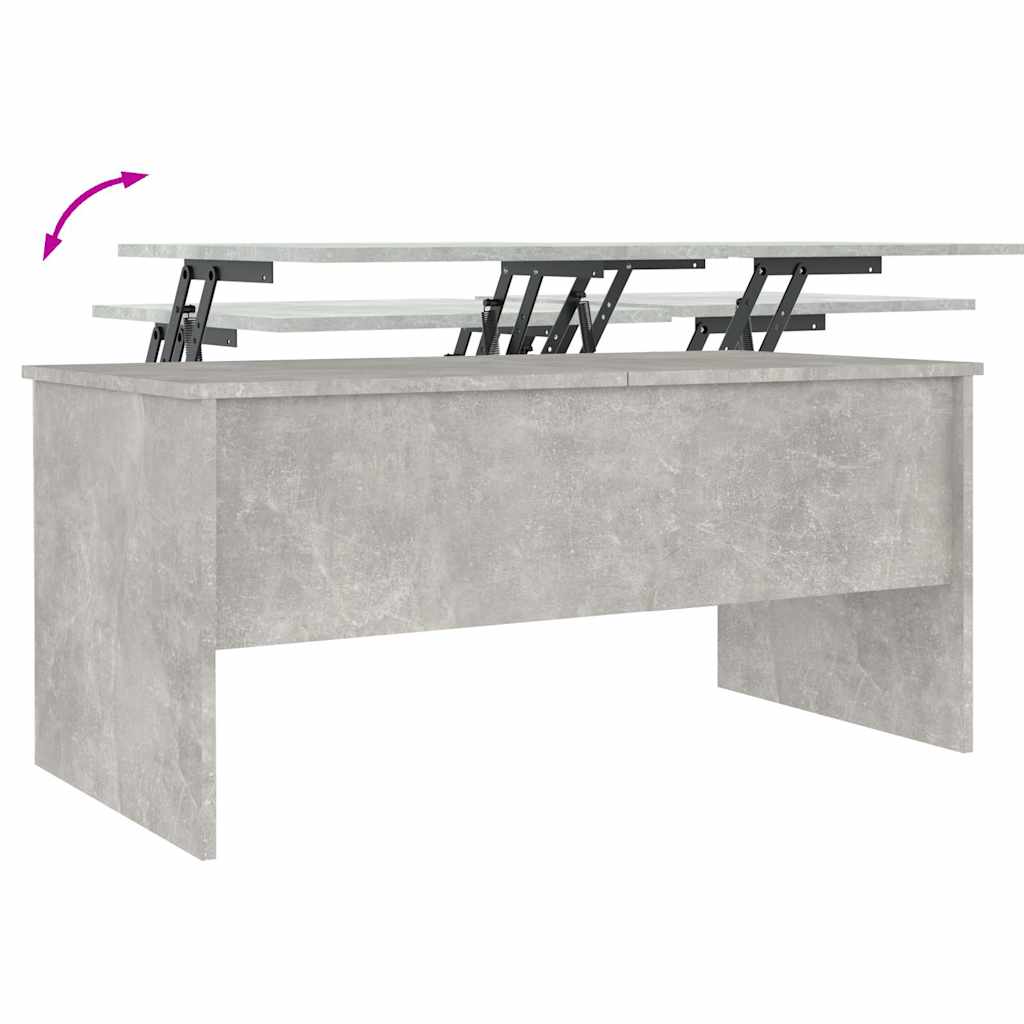 betonszürke szerelt fa dohányzóasztal 102 x 50,5 x 46,5 cm