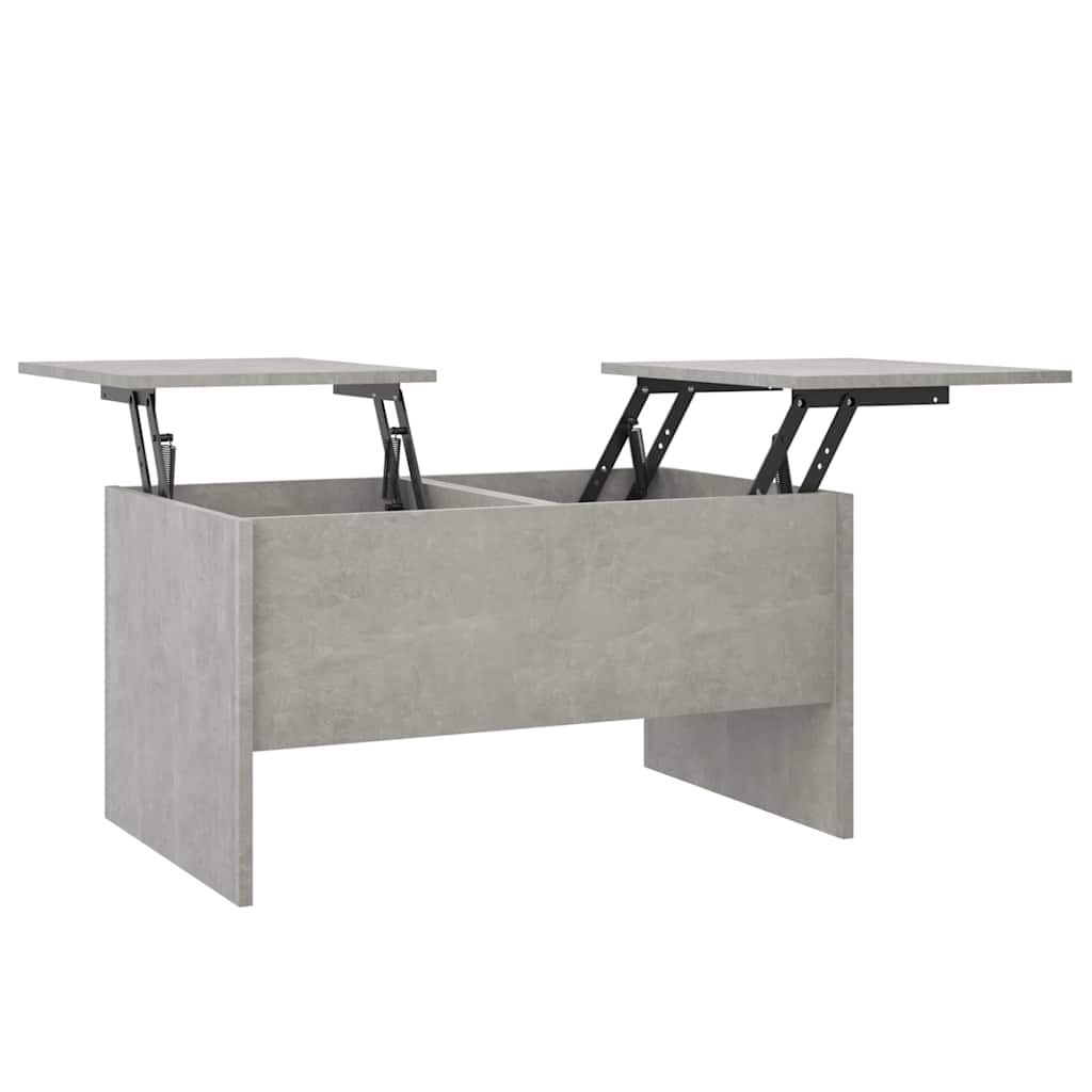 betonszürke szerelt fa dohányzóasztal 80 x 50 x 42,5 cm