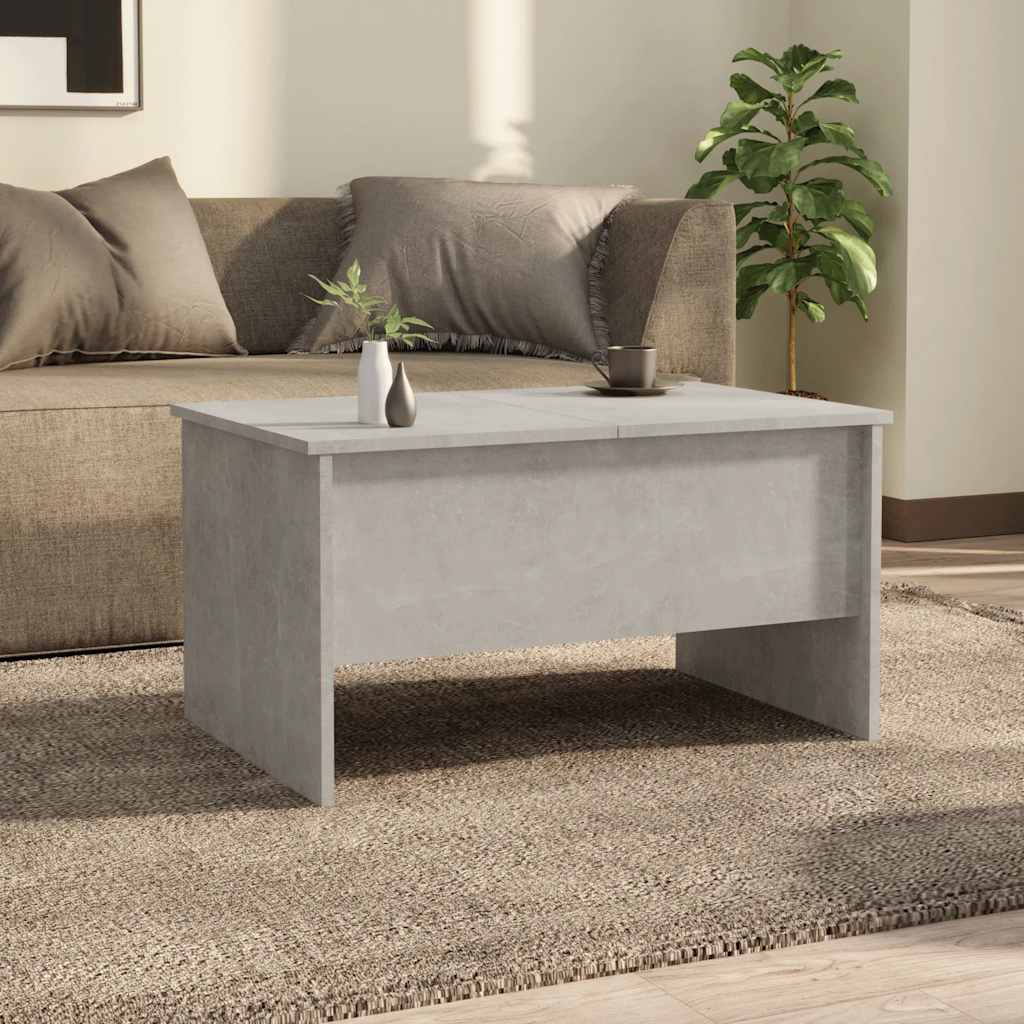 betonszürke szerelt fa dohányzóasztal 80 x 50 x 42,5 cm