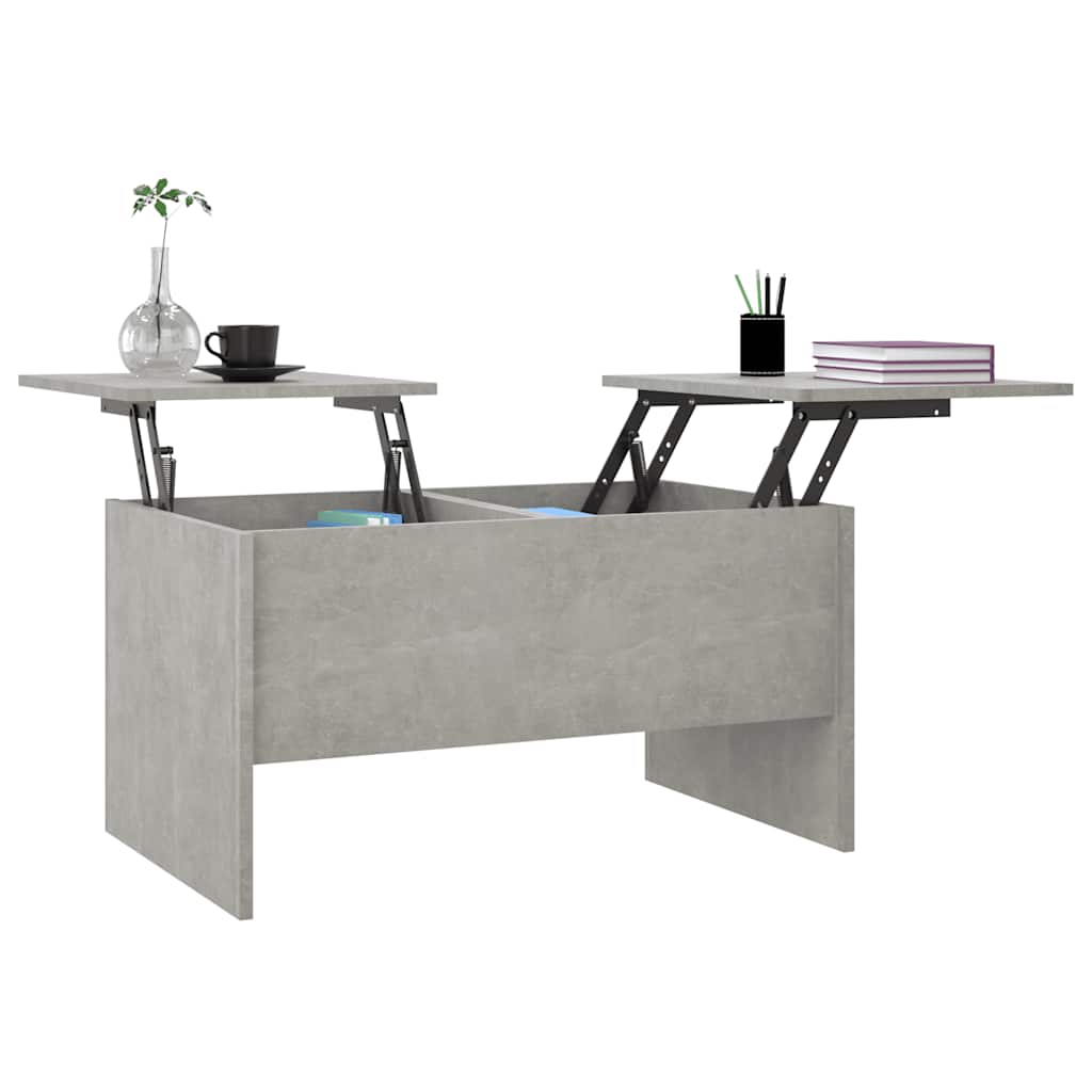 betonszürke szerelt fa dohányzóasztal 80 x 50 x 42,5 cm