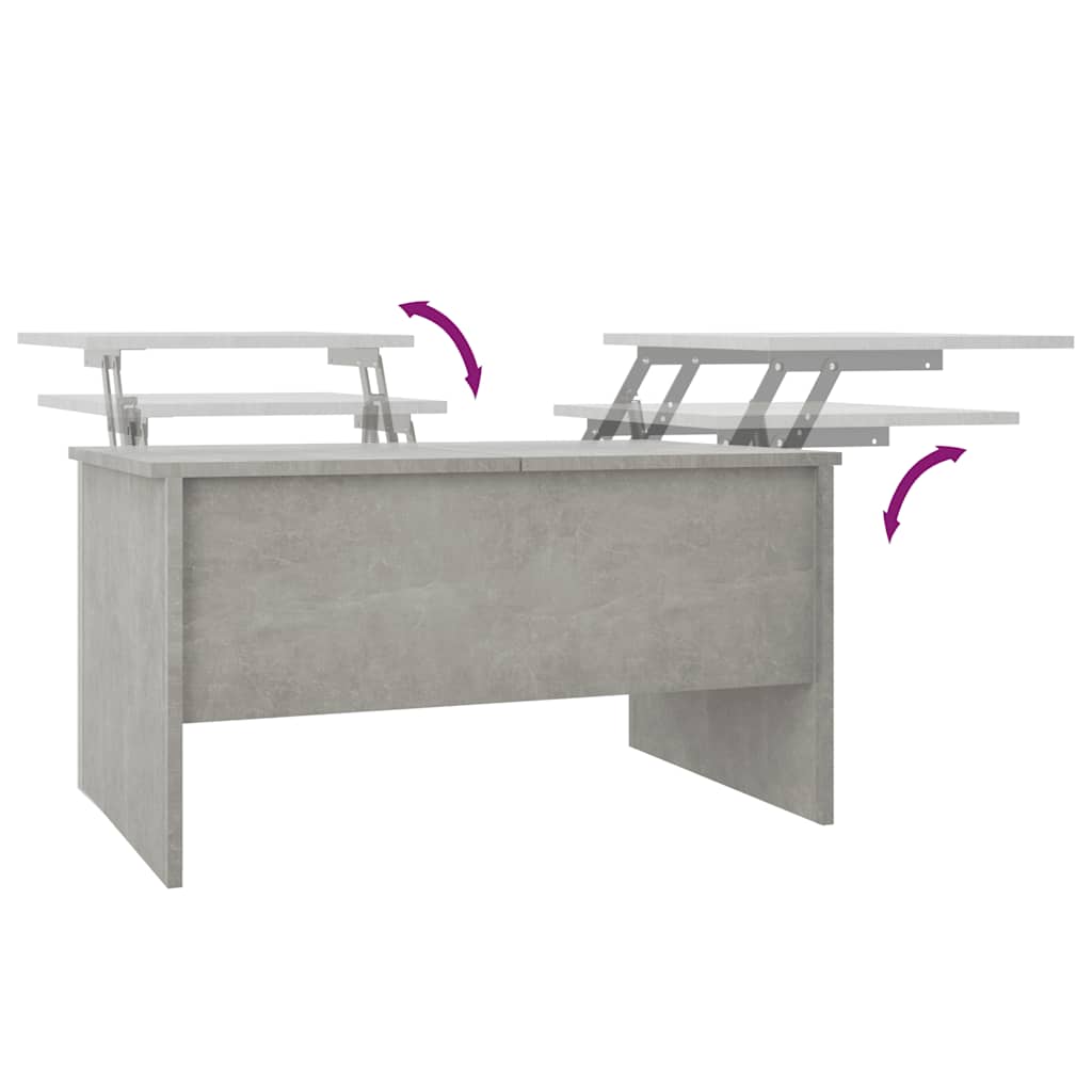 betonszürke szerelt fa dohányzóasztal 80 x 50 x 42,5 cm