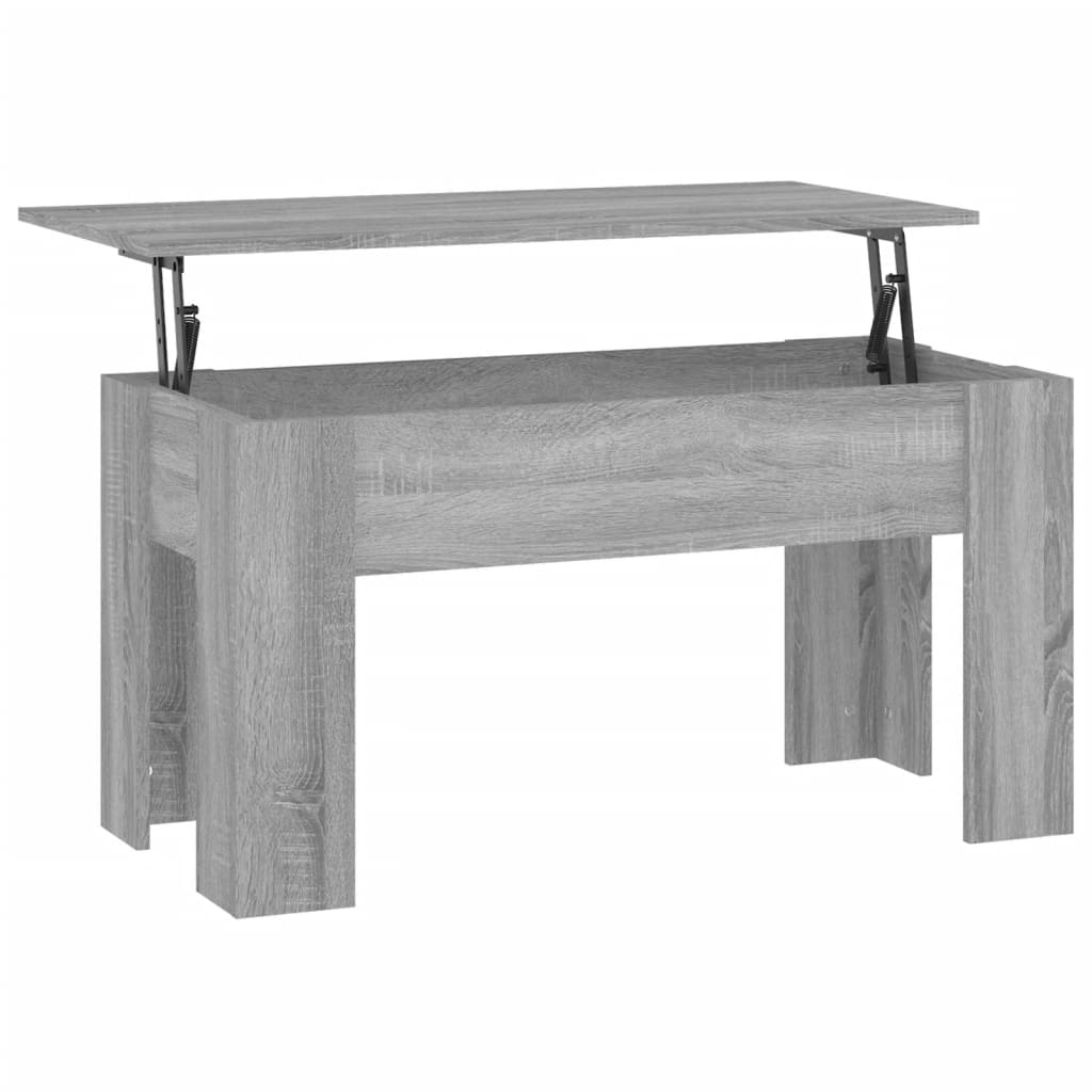 szürke sonoma színű szerelt fa dohányzóasztal 101x49x52 cm