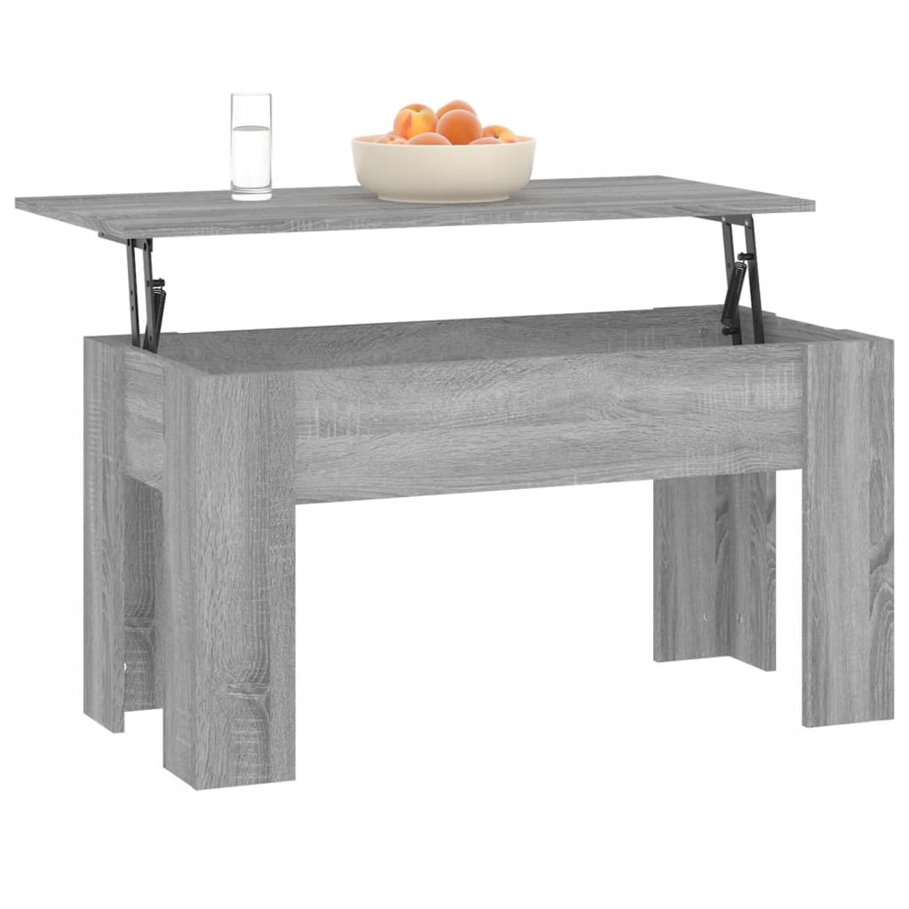 szürke sonoma színű szerelt fa dohányzóasztal 101x49x52 cm