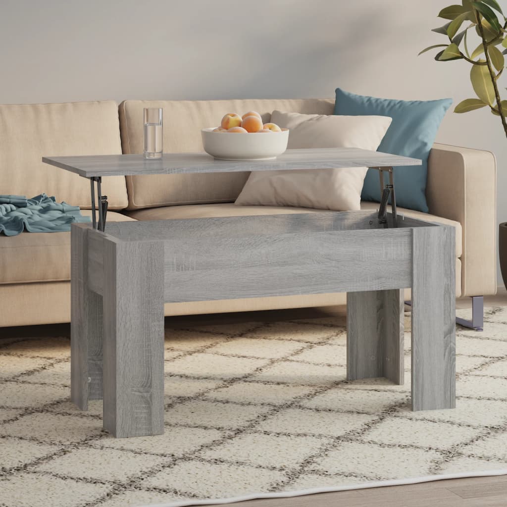 szürke sonoma színű szerelt fa dohányzóasztal 101x49x52 cm
