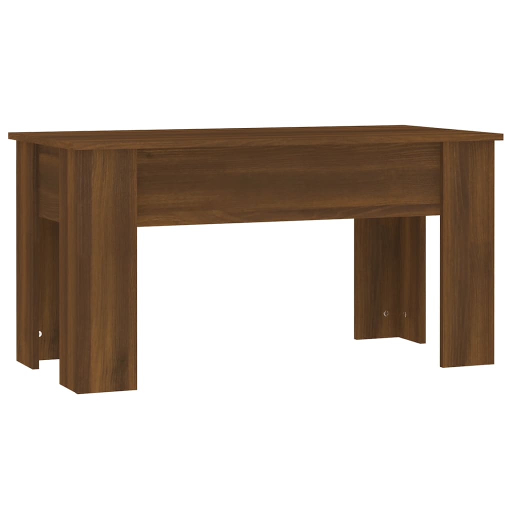 barna tölgyszínű szerelt fa dohányzóasztal 101x49x52 cm