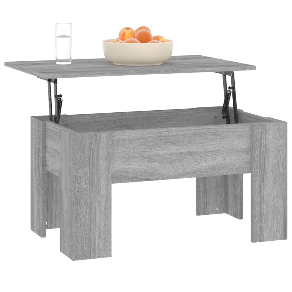szürke sonoma színű szerelt fa dohányzóasztal 79 x 49 x 41 cm