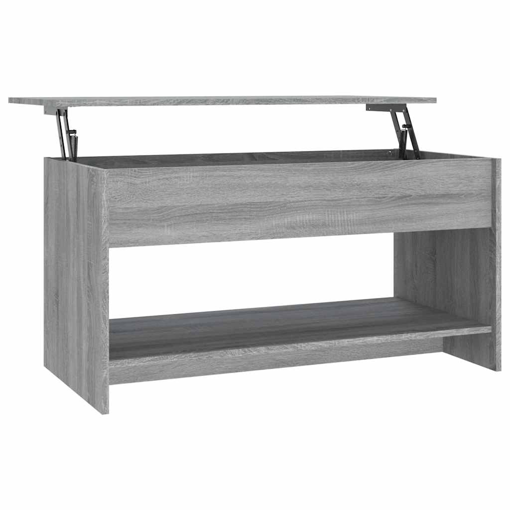 szürke sonoma színű szerelt fa dohányzóasztal 102x50x52,5 cm