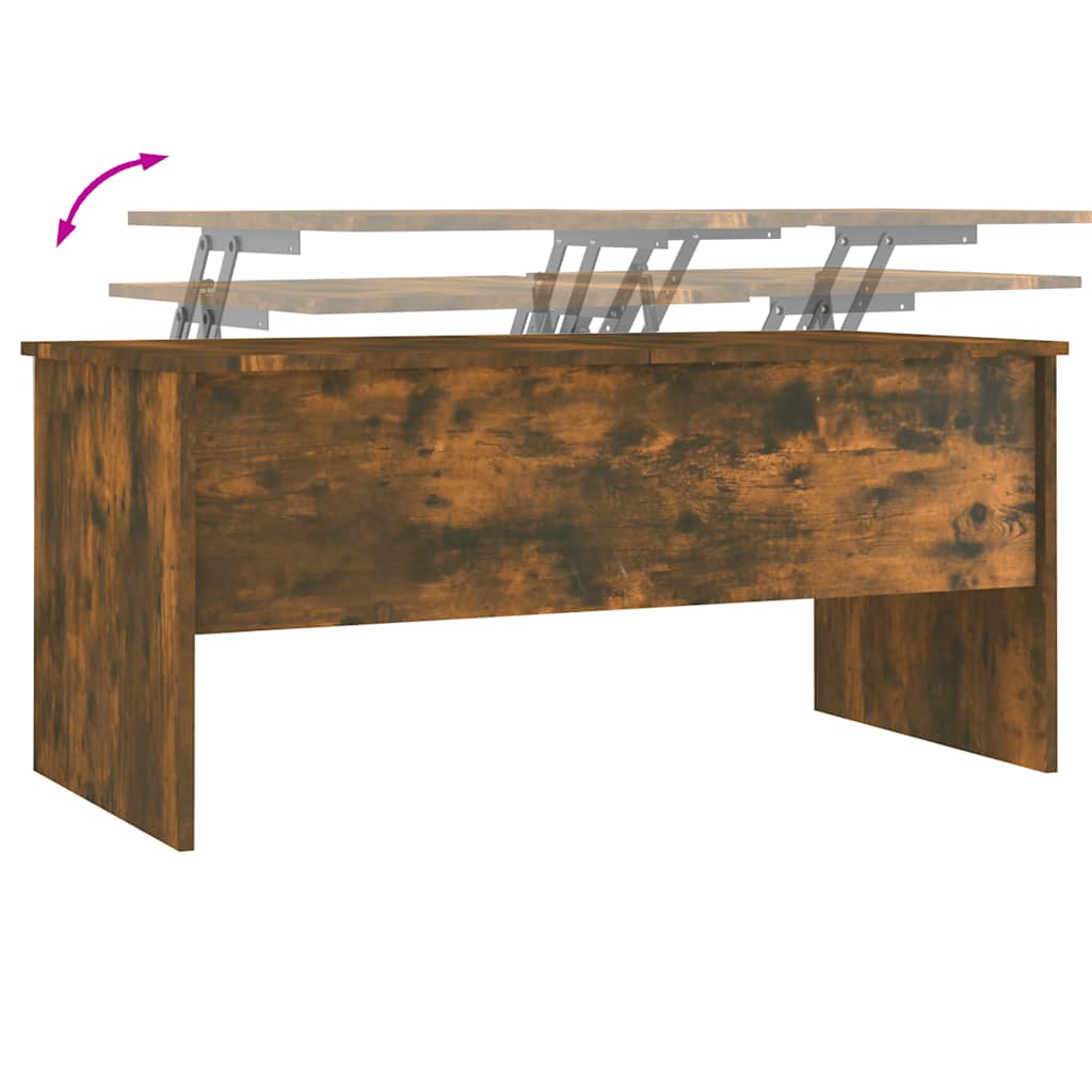 füstös tölgy színű szerelt fa dohányzóasztal 102x50,5x46,5 cm
