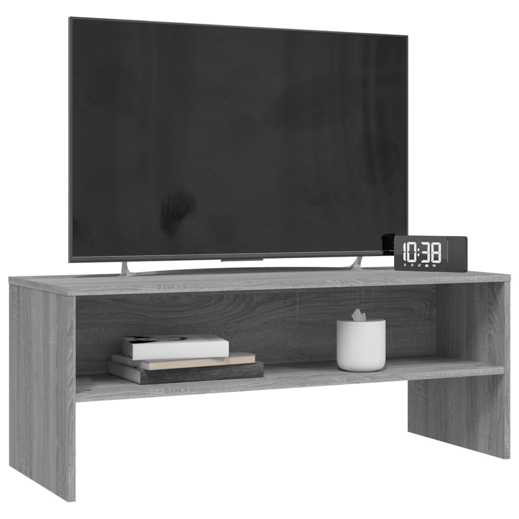szürke sonoma színű szerelt fa TV-szekrény 100 x 40 x 40 cm