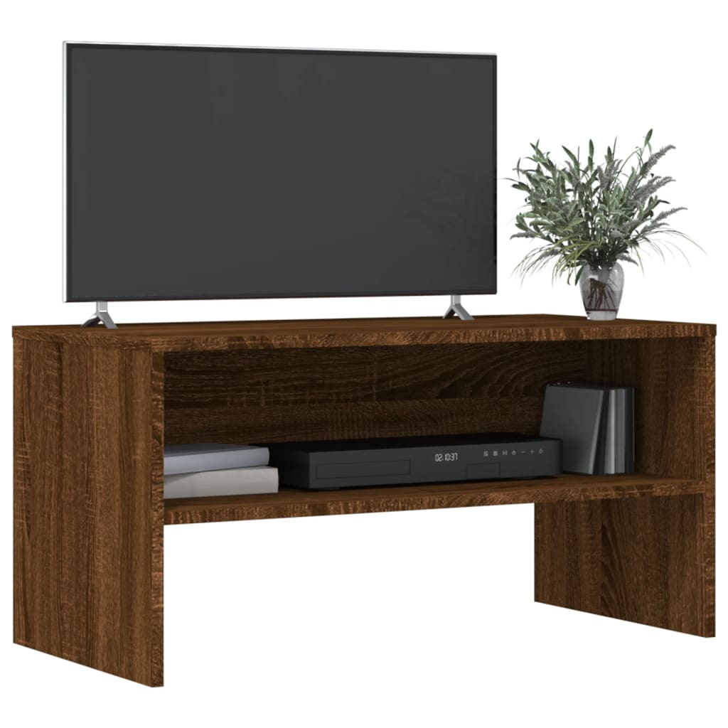 barna tölgy színű szerelt fa TV-szekrény 80 x 40 x 40 cm