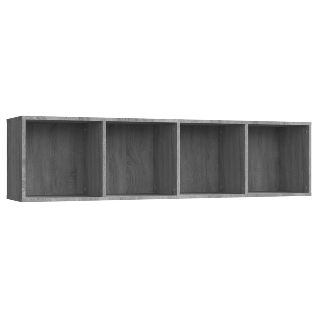 szürke sonoma színű szerelt fa könyv-/TV-szekrény 143x30x36 cm