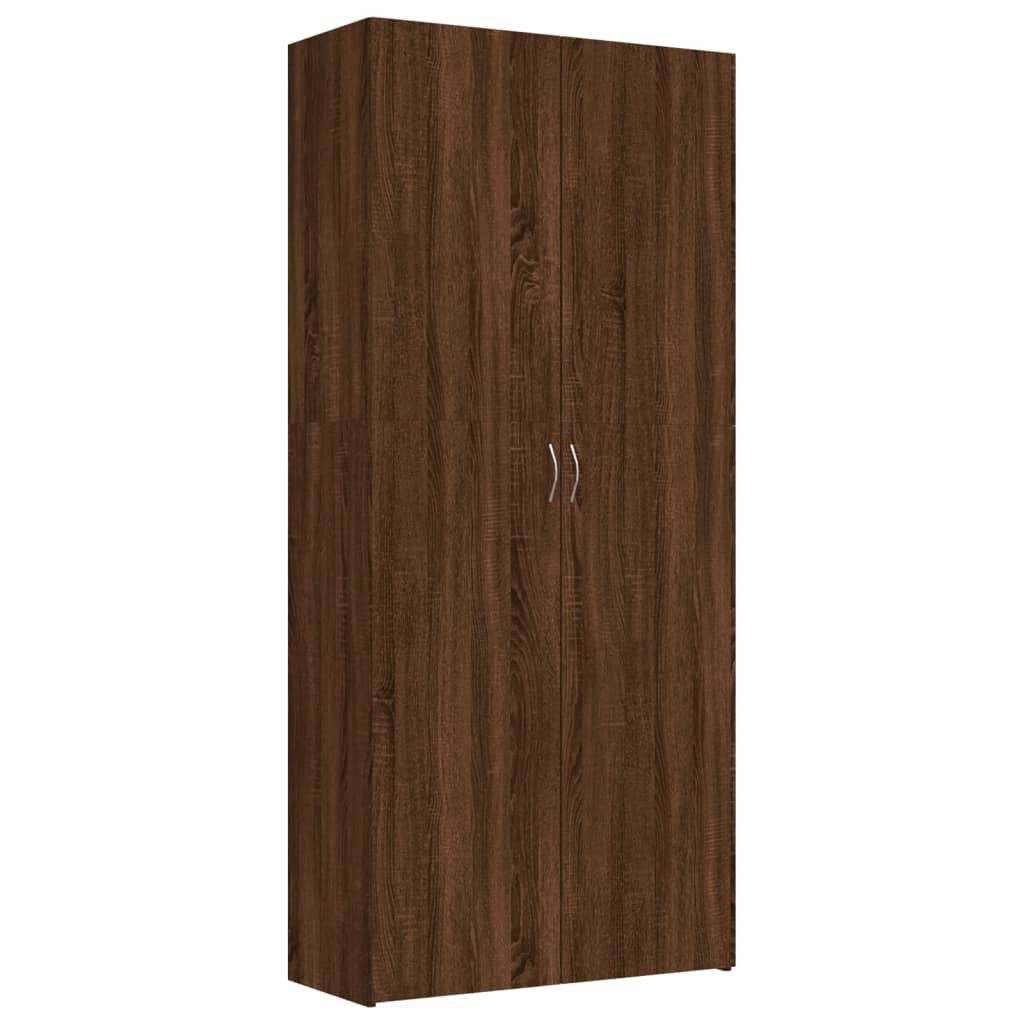 barna tölgyszínű szerelt fa cipősszekrény 80 x 35,5 x 180 cm