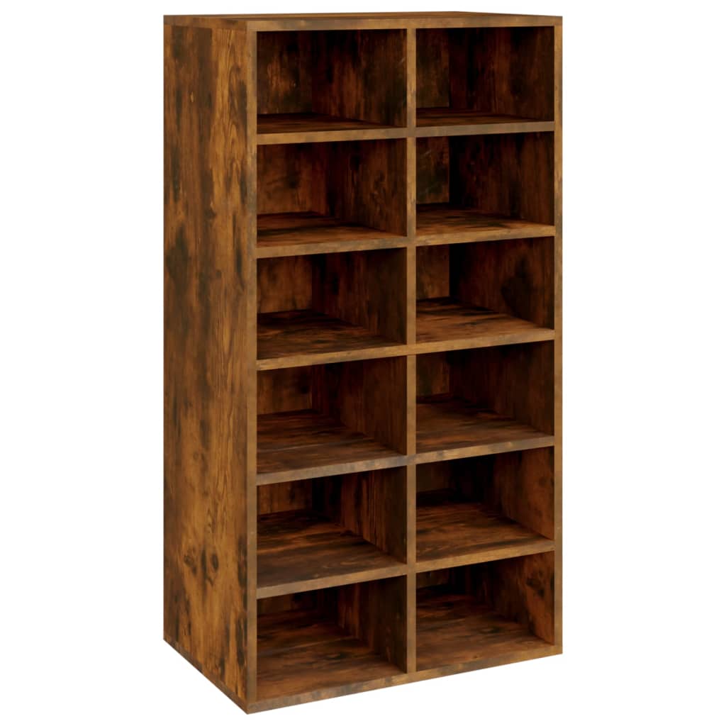 füstös tölgy színű szerelt fa cipőtartó 54 x 34 x 100,5 cm