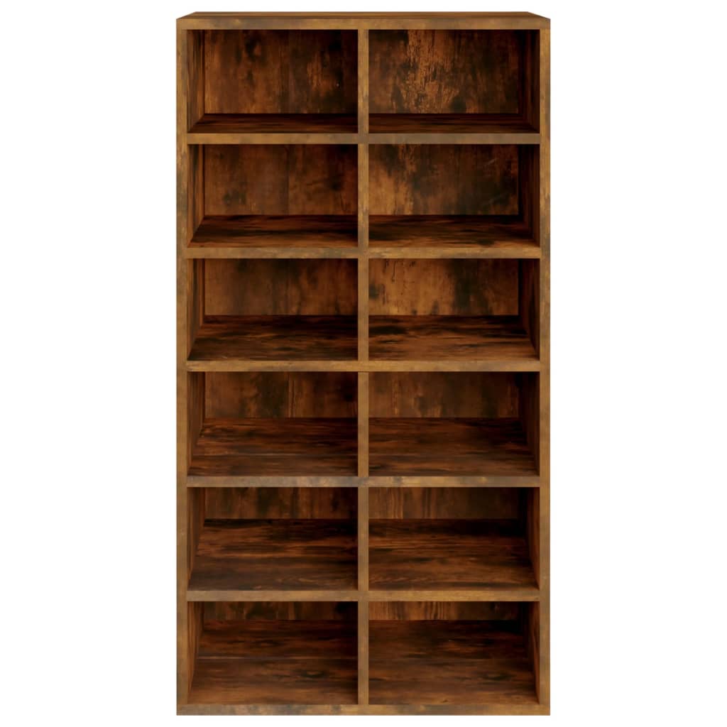 füstös tölgy színű szerelt fa cipőtartó 54 x 34 x 100,5 cm