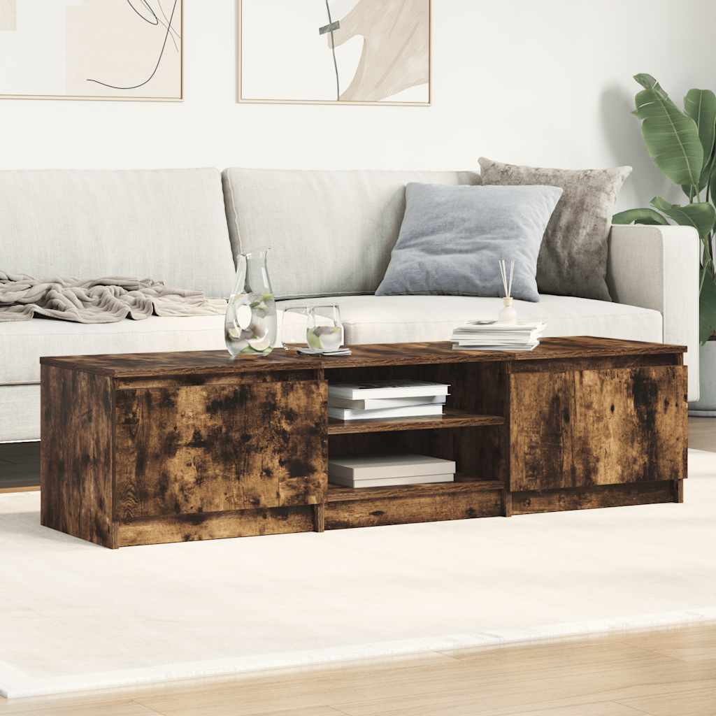 füstös tölgy színű szerelt fa TV-szekrény 140 x 40 x 35,5 cm