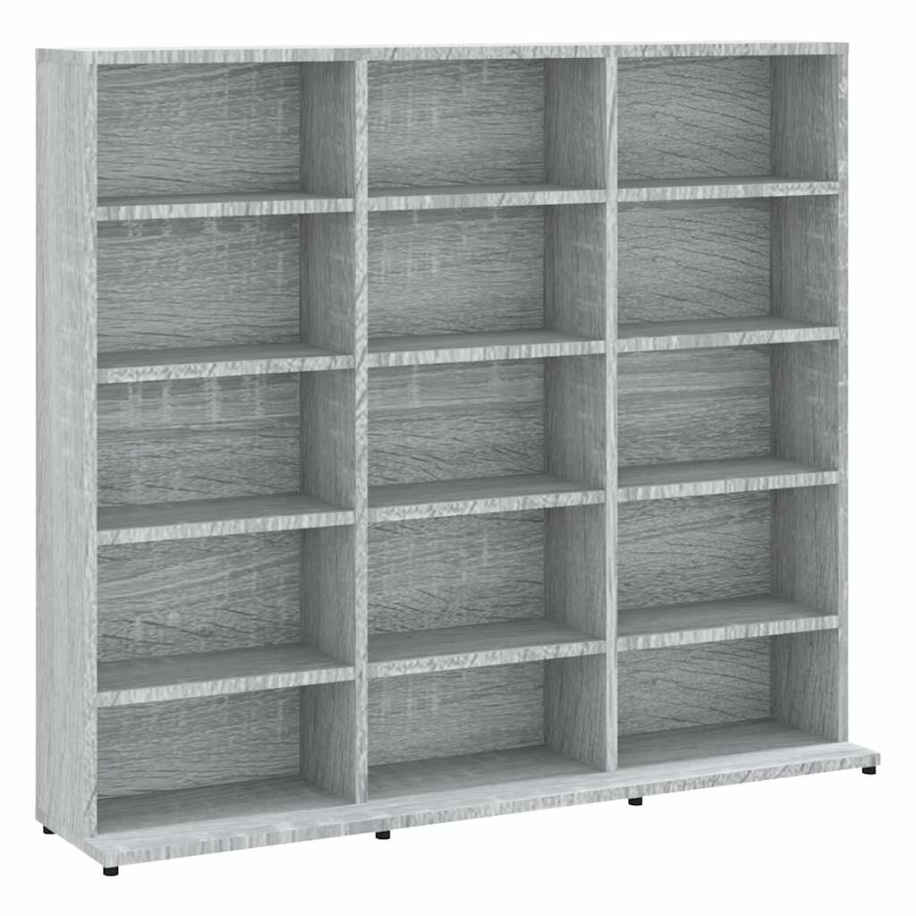 szürke sonoma színű szerelt fa CD-szekrény 100 x 23 x 89,5 cm