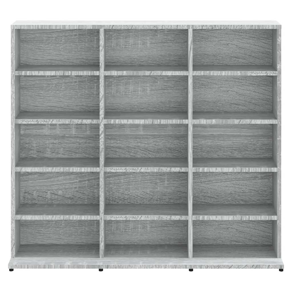 szürke sonoma színű szerelt fa CD-szekrény 100 x 23 x 89,5 cm