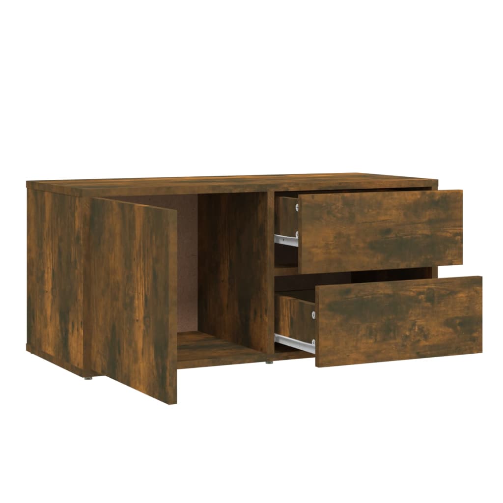 füstös tölgy színű szerelt fa TV-szekrény 80 x 34 x 36 cm