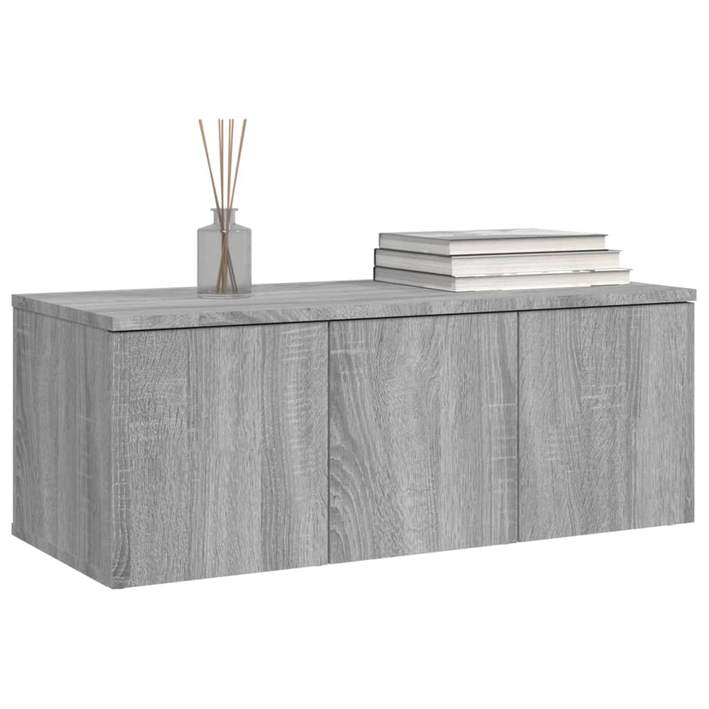 szürke sonoma színű szerelt fa TV-szekrény 80x34x30 cm