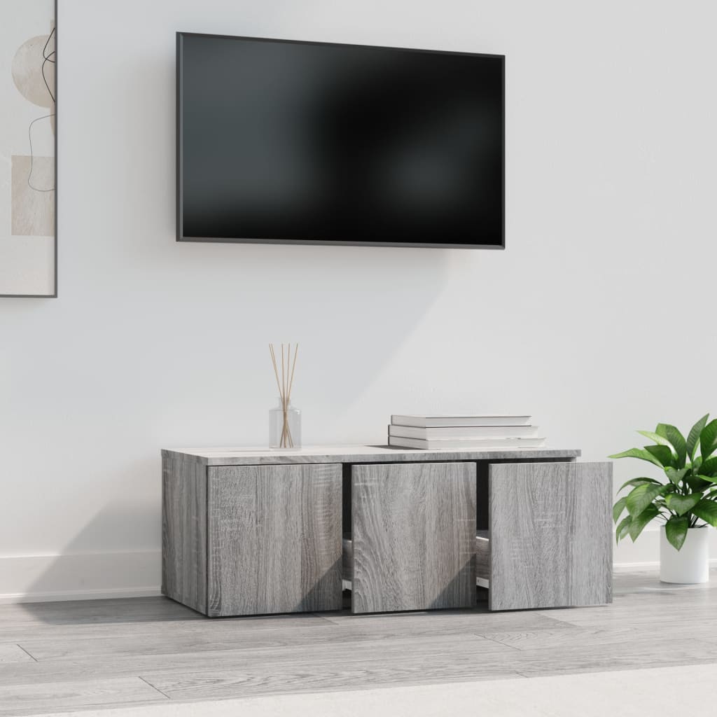 szürke sonoma színű szerelt fa TV-szekrény 80x34x30 cm