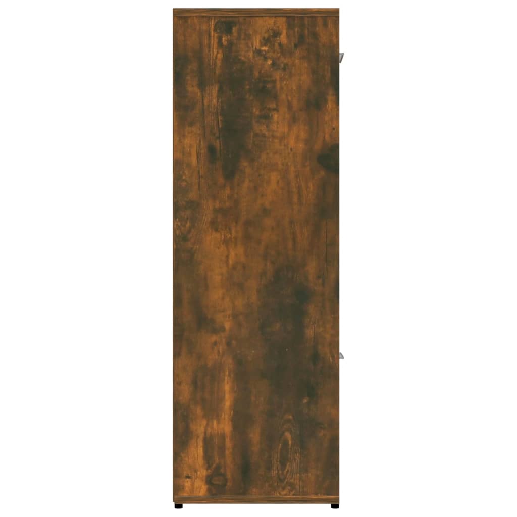 füstös tölgyszínű szerelt fa könyvszekrény 90 x 30 x 90 cm