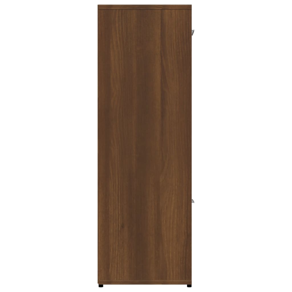 barna tölgyszínű szerelt fa könyvszekrény 90 x 30 x 90 cm