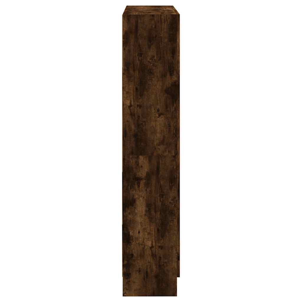 füstös tölgy színű szerelt fa könyvszekrény 82,5x30,5x150 cm