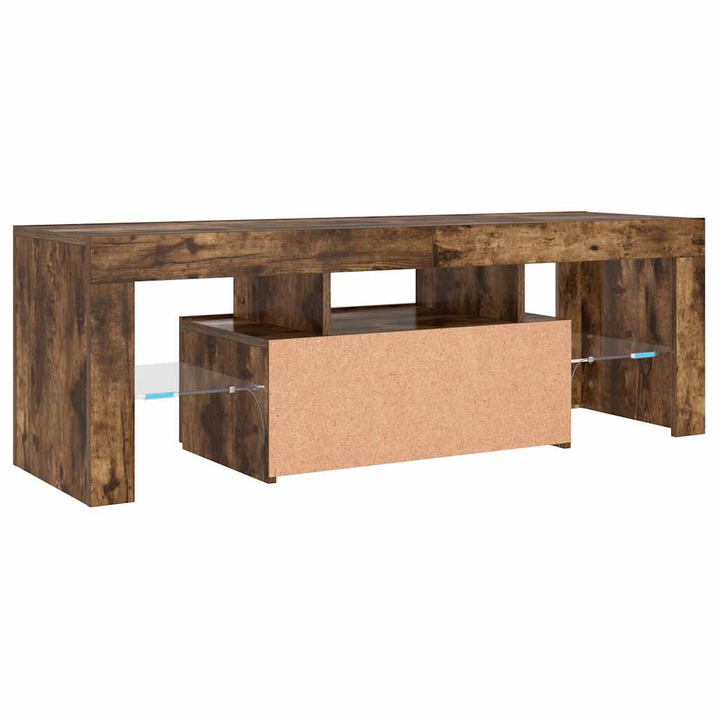 füstös tölgy színű TV-szekrény LED-világítással 120x35x40 cm