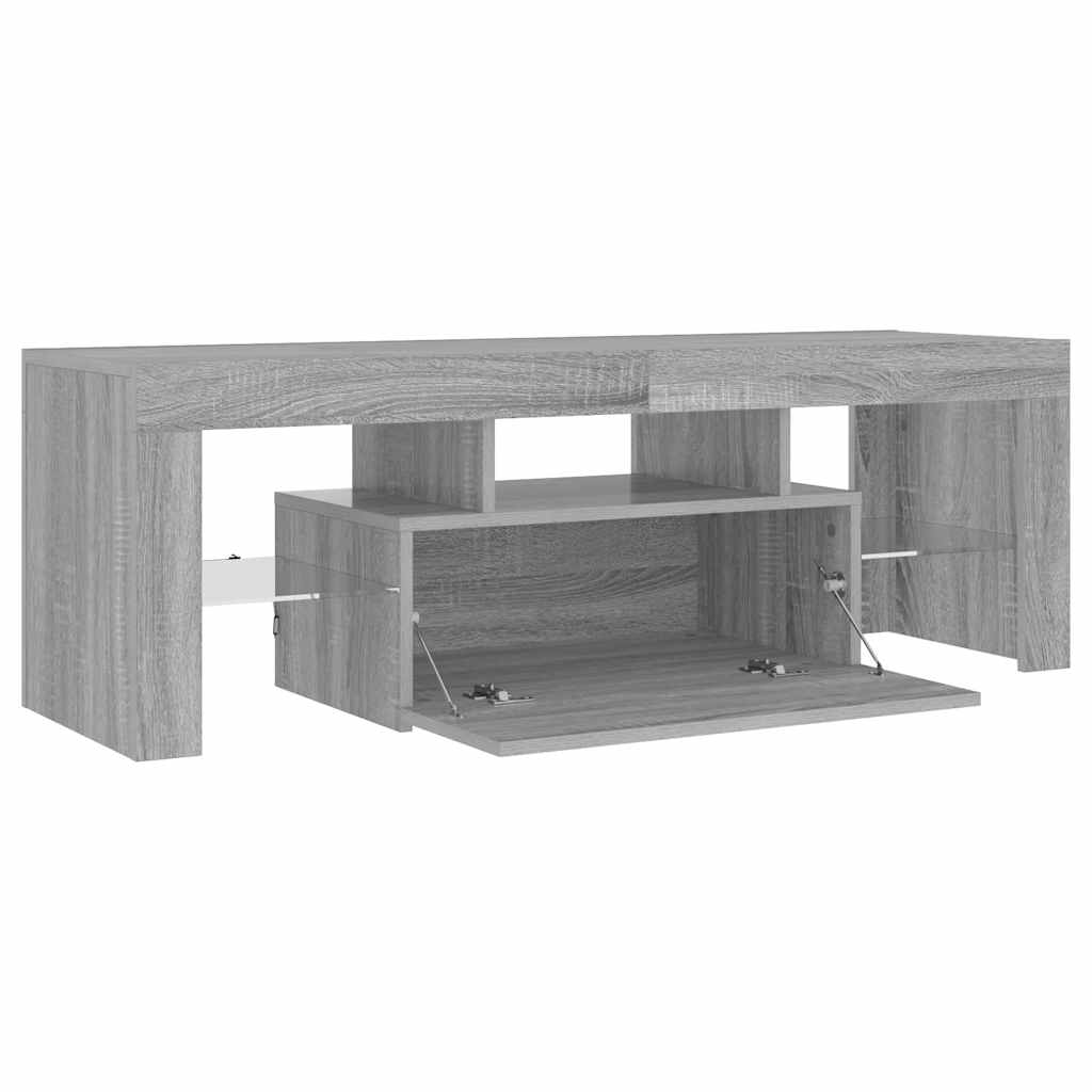 szürke sonoma színű TV-szekrény LED-lámpákkal 120 x 35 x 40 cm