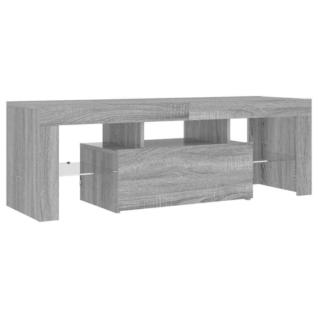 szürke sonoma színű TV-szekrény LED-lámpákkal 120 x 35 x 40 cm