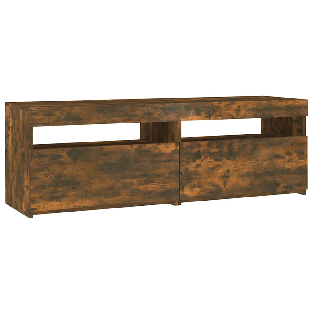 füstös tölgy színű TV-szekrény LED-ekkel 120x35x40 cm