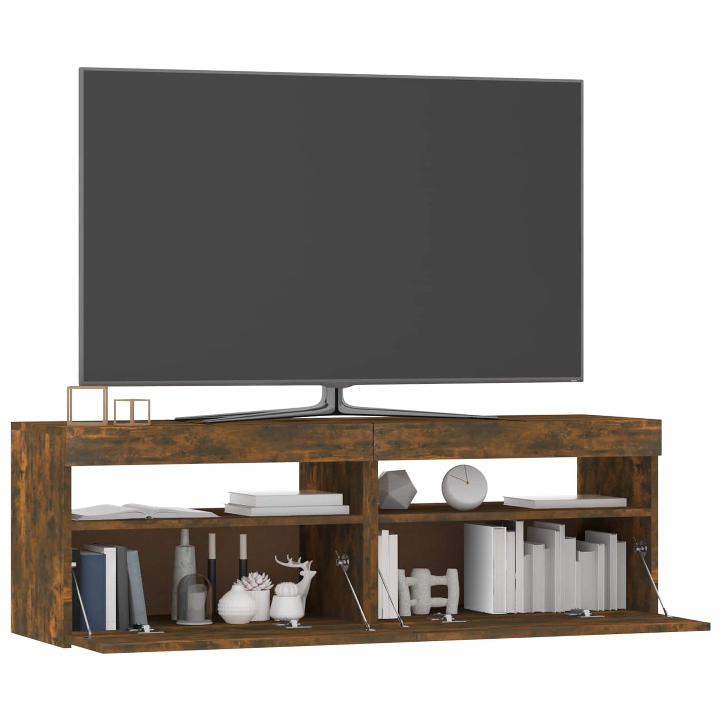 füstös tölgy színű TV-szekrény LED-ekkel 120x35x40 cm